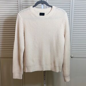 Vince Men's Textured Waffle Knit Wool & Cashmere Cream Sweater XL